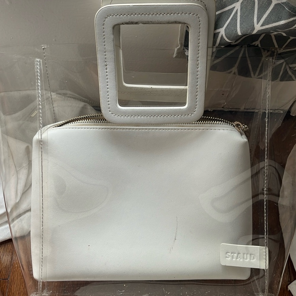Staud PVC Tote in Clear/White